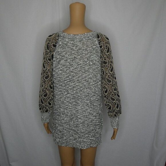Escio Marled Knit Sweater Crew Scoop Neck Paisley Pullover Large - Picture 9 of 9